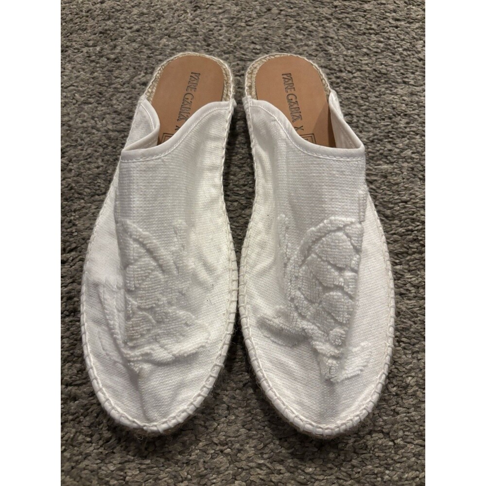Vilebrequin’s White Pare Gabia Espadrille Slides Size 40 Men’s 6.5 Women’s 9